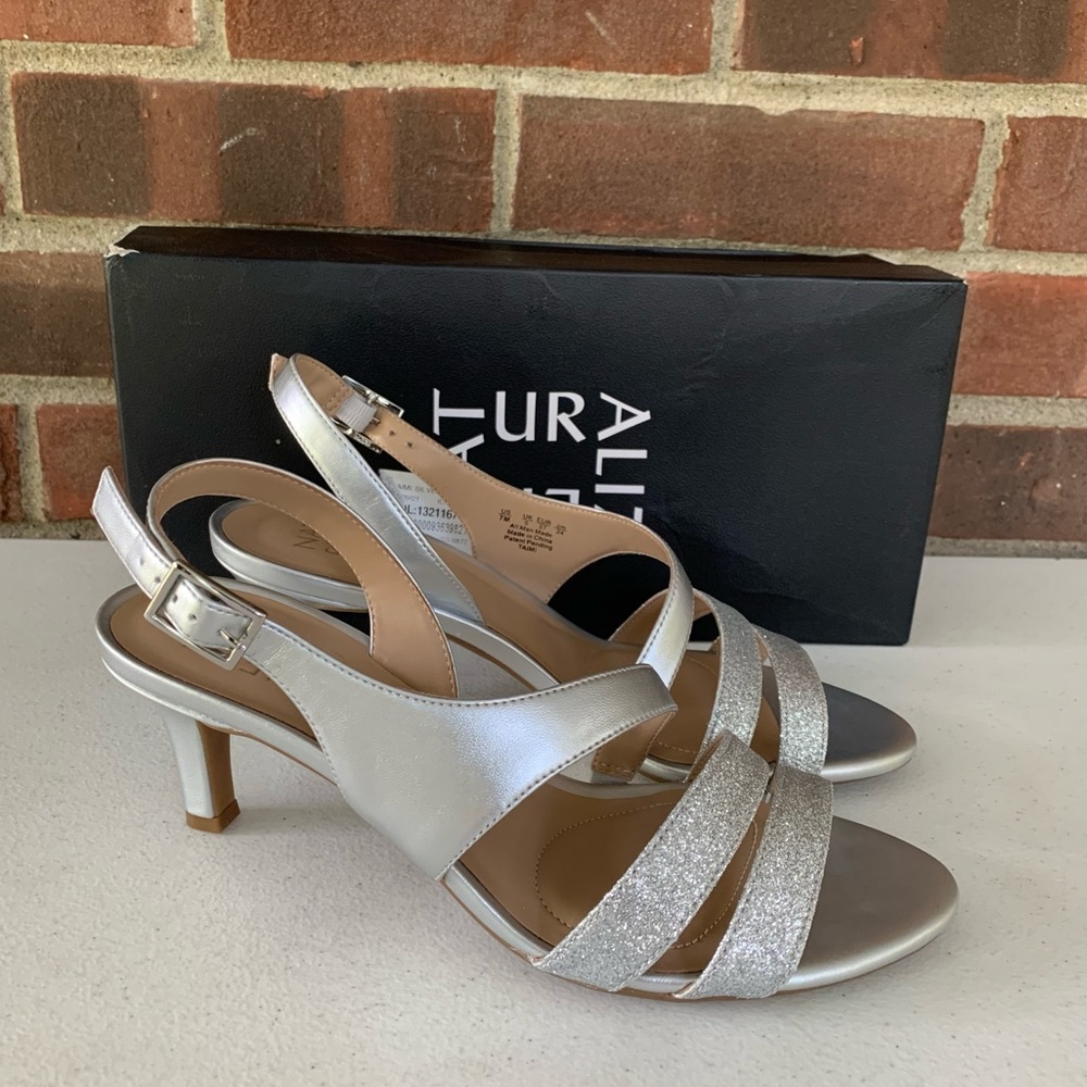 Naturalizer Taimi Silver Heel Sandals